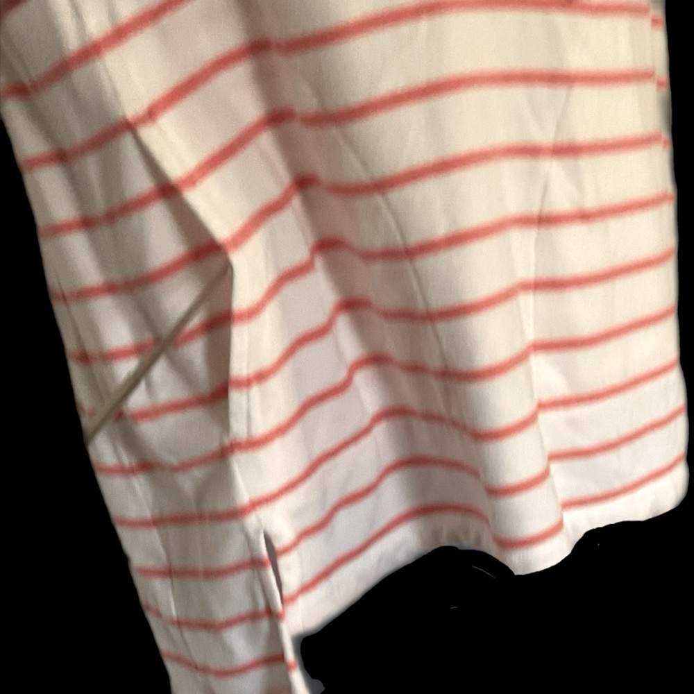 Talbots XSm Orange White Striped Hoodie French Pockets Drawstring Very Soft - Picture 4 of 10